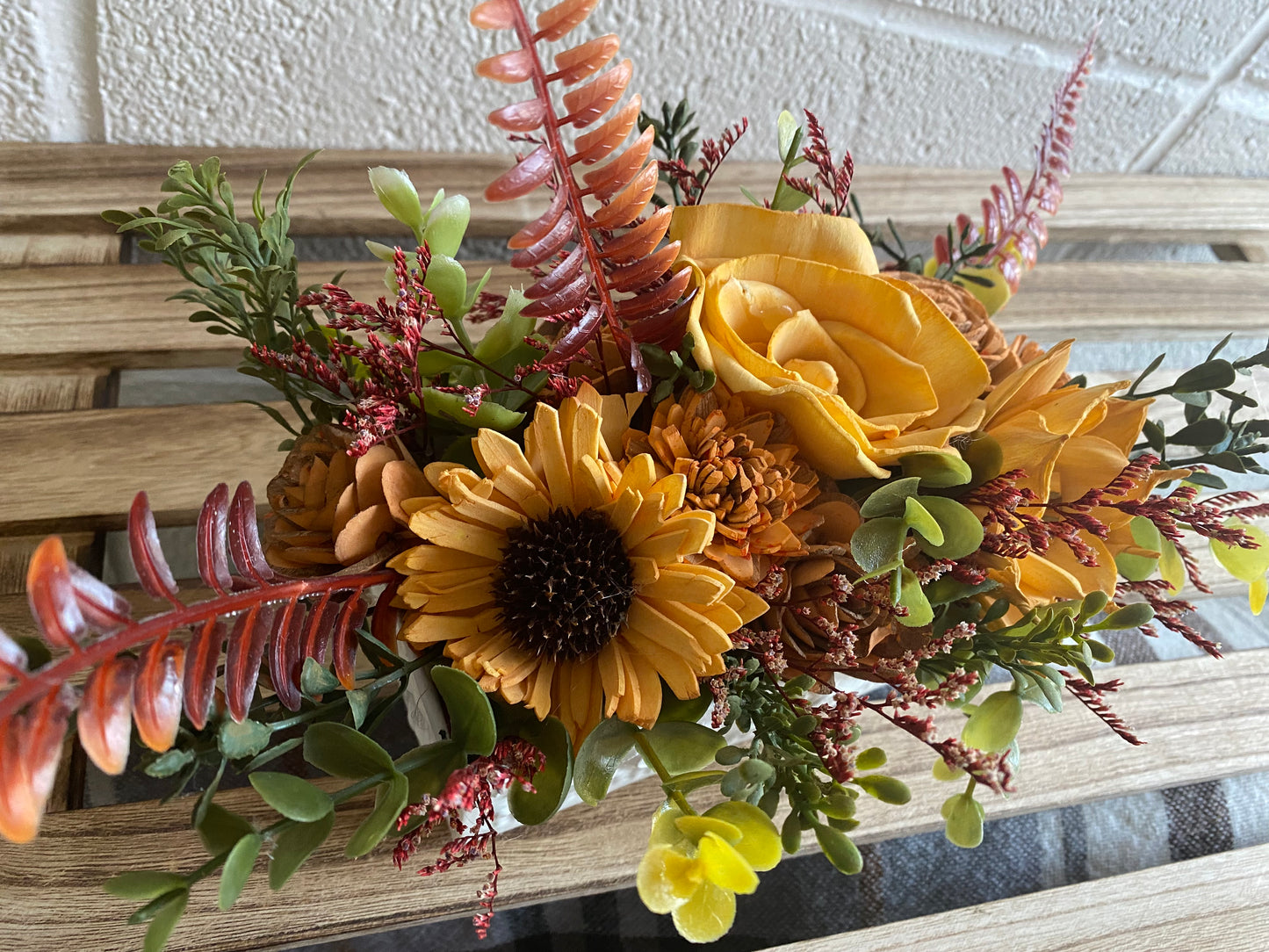 Fall Florals in Vintage White Tin